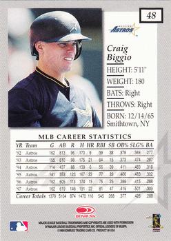 1998 Donruss Elite #48 Craig Biggio Back