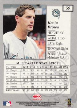 1998 Donruss Elite #59 Kevin Brown Back