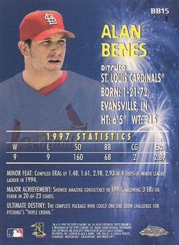 1998 Topps Chrome - Baby Boomers Refractors #BB15 Alan Benes Back