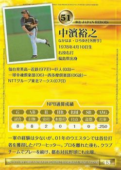2012 BBM Suntory Dream Match #48 Hiroyuki Nakahama Back