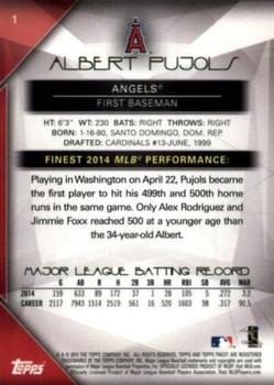 2015 Finest - Refractor #1 Albert Pujols Back