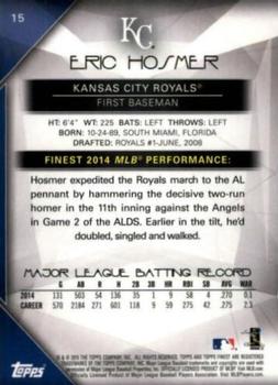 2015 Finest - Refractor #15 Eric Hosmer Back