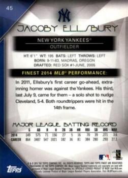 2015 Finest - Refractor #45 Jacoby Ellsbury Back