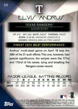 2015 Finest - Refractor #59 Elvis Andrus Back