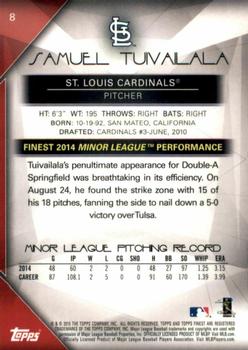 2015 Finest - Prism Refractor #8 Samuel Tuivailala Back