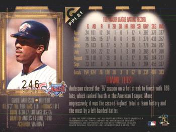 1998 Topps Gallery - Player's Private Issue #PPI21 Garret Anderson Back