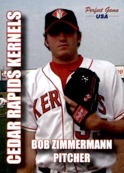 2004 Perfect Game Cedar Rapids Kernels #13 Bob Zimmermann Front