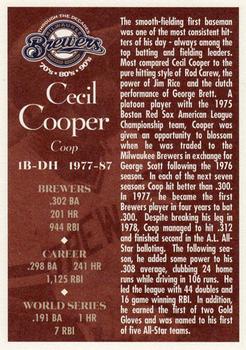 2000 Milwaukee Journal Sentinel Brewers All Decades Team 1970s #NNO Cecil Cooper Back