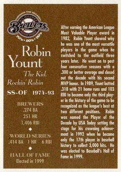 2000 Milwaukee Journal Sentinel Brewers All Decades Team 1980s #NNO Robin Yount Back