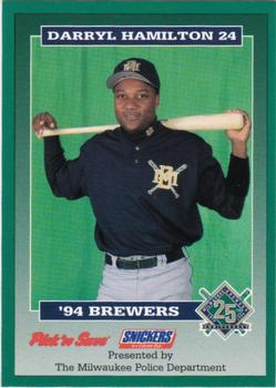 1994 Milwaukee Brewers Police #NNO Darryl Hamilton Front