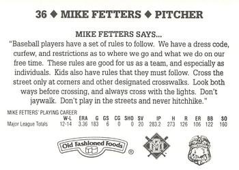 1995 Milwaukee Brewers Police #NNO Mike Fetters Back