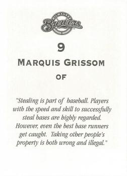 2000 Milwaukee Brewers Police #NNO Marquis Grissom Back