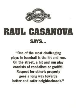 2001 Milwaukee Brewers Police #NNO Raul Casanova Back