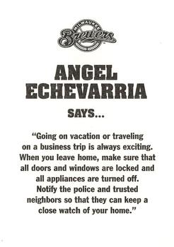 2001 Milwaukee Brewers Police #NNO Angel Echevarria Back