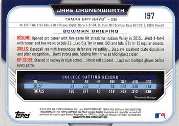 2015 Bowman Draft #197 Jake Cronenworth Back