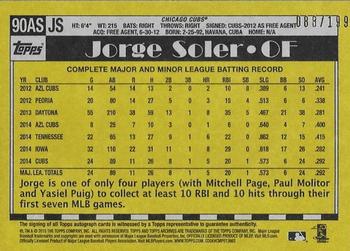 2015 Topps Archives - 1990 Topps All-Star Rookies Autographs #90AS-JS Jorge Soler Back