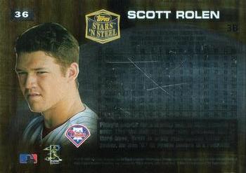 1998 Topps Stars ‘N Steel - Gold #36 Scott Rolen Back