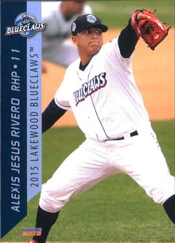 2015 Choice Lakewood BlueClaws #18 Alexis Rivero Front