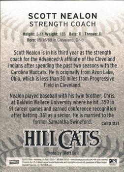 2015 Choice Lynchburg Hillcats #31 Scott Nealon Back