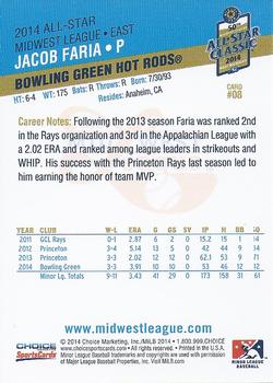 2014 Choice Midwest League All-Star #08 Jake Faria Back