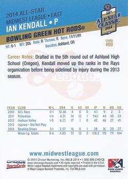 2014 Choice Midwest League All-Star #09 Ian Kendall Back