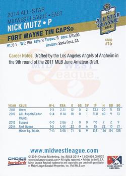 2014 Choice Midwest League All-Star #15 Nick Mutz Back