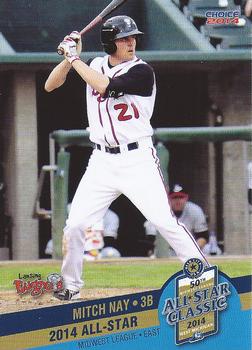 2014 Choice Midwest League All-Star #24 Mitch Nay Front