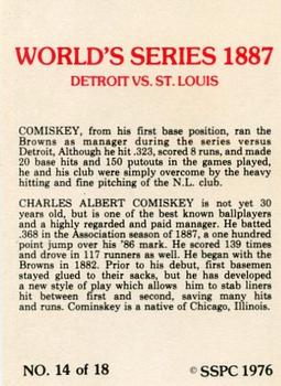 1976 SSPC 1887 World Series #14 Charles Comiskey Back