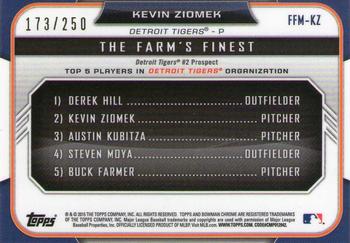 2015 Bowman - The Farm's Finest Minis Purple Shimmer Refractor #FFM-KZ Kevin Ziomek Back