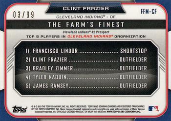 2015 Bowman - The Farm's Finest Minis Green Shimmer Refractor #FFM-CF Clint Frazier Back
