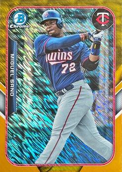 2015 Bowman - The Farm's Finest Minis Gold Shimmer Refractor #FFM-MS Miguel Sano Front
