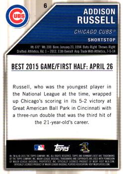 2015 Bowman's Best #6 Addison Russell Back