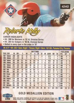 1998 Ultra - Gold Medallion #424G Roberto Kelly Back