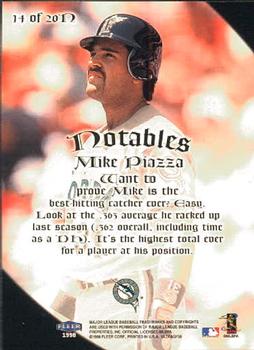 1998 Ultra - Notables #14N Mike Piazza Back