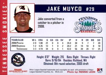 2010 Grandstand Tennessee Smokies #NNO Jake Muyco Back