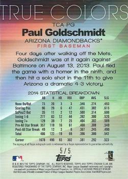 2015 Stadium Club - True Colors Autographs #TCA-PG Paul Goldschmidt Back