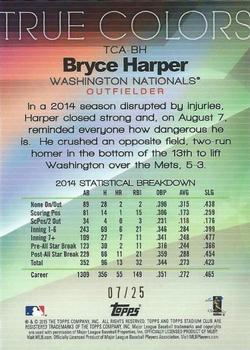 2015 Stadium Club - True Colors Refractor Electric #TCA-BH Bryce Harper Back