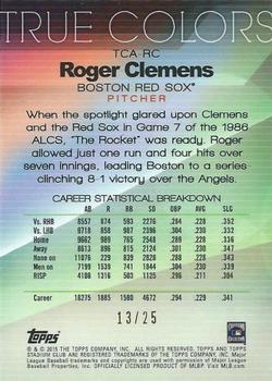 2015 Stadium Club - True Colors Refractor Electric #TCA-RC Roger Clemens Back