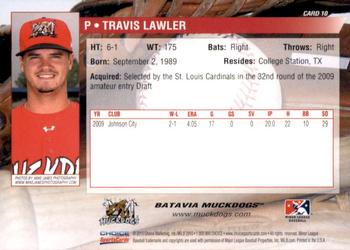 2010 Choice Batavia Muckdogs #10 Travis Lawler Back