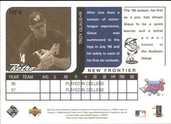 1998 Upper Deck Retro - New Frontier #NF4 Troy Glaus Back