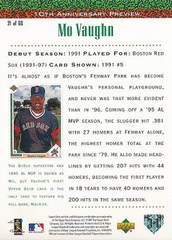 1998 Upper Deck - 10th Anniversary Preview Edition Retail #21 Mo Vaughn Back