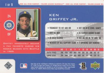 2001 All-Star FanFest #1 Ken Griffey Jr. Back