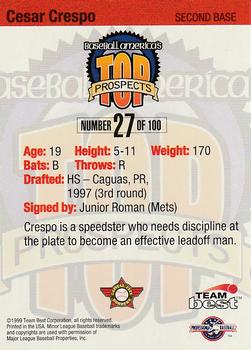 1999 Team Best Baseball America - Diamond Best Silver #27 Cesar Crespo  Back