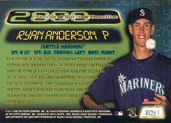 1999 Bowman - 2000 Rookie of the Year Favorites #ROY1 Ryan Anderson  Back