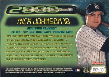 1999 Bowman - 2000 Rookie of the Year Favorites #ROY10 Nick Johnson  Back