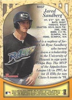 1999 Bowman - Certified Autographs #BA57 Jared Sandberg Back