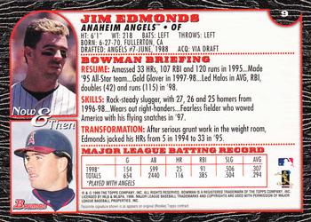 1999 Bowman - International #9 Jim Edmonds Back