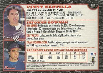1999 Bowman - International #22 Vinny Castilla Back