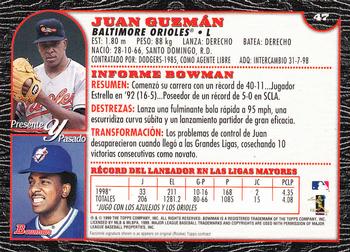 1999 Bowman - International #47 Juan Guzman Back