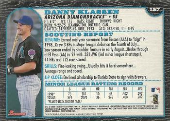 1999 Bowman - International #157 Danny Klassen Back